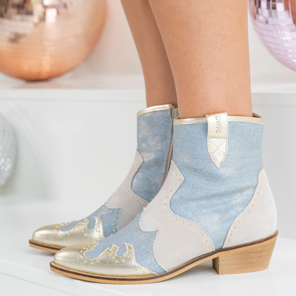 DWRS The label DWRS cowboylaarzen LYON Studs Champagne - Jeans