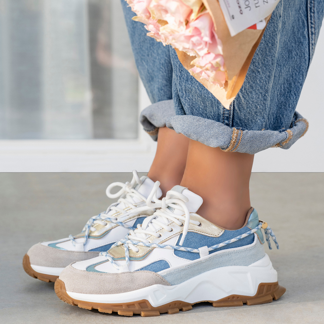 DWRS The label DWRS sneakers BONNEY denim Champagne