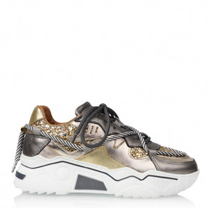 DWRS The label DWRS sneakers JUPITER Zilver Glitter champagne