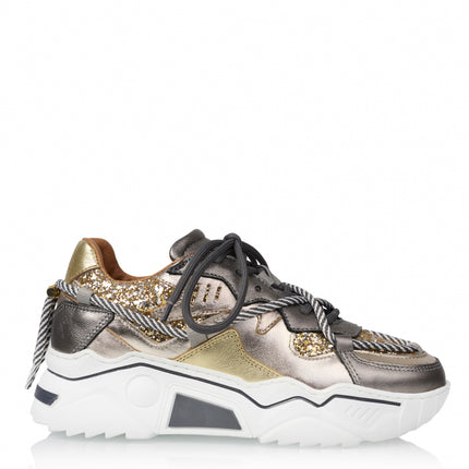 DWRS The label DWRS sneakers JUPITER Zilver Glitter champagne