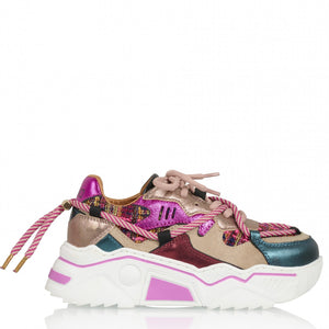 DWRS The label DWRS sneakers meisjes JUPITER tweed Beige Fuchsia