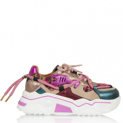 DWRS The label DWRS sneakers meisjes JUPITER tweed Beige Fuchsia