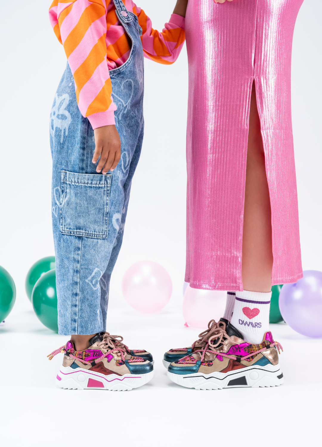 DWRS The label DWRS sneakers meisjes JUPITER tweed Beige Fuchsia