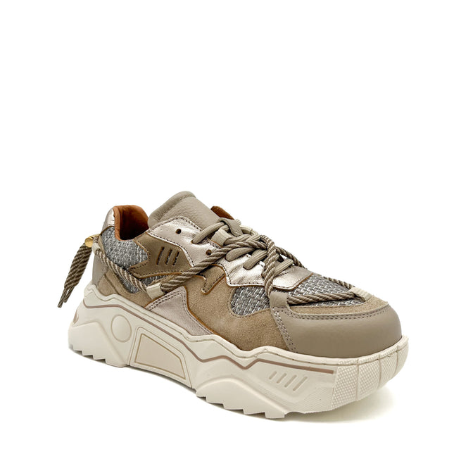 DWRS The label DWRS sneakers meisjes JUPITER tweed Taupe  Stone