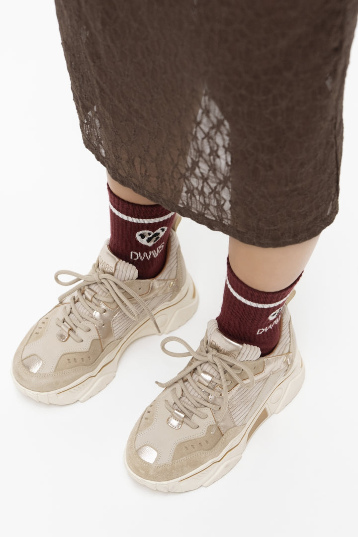 DWRS The label DWRS sneakers PLUTO  beige corduroy