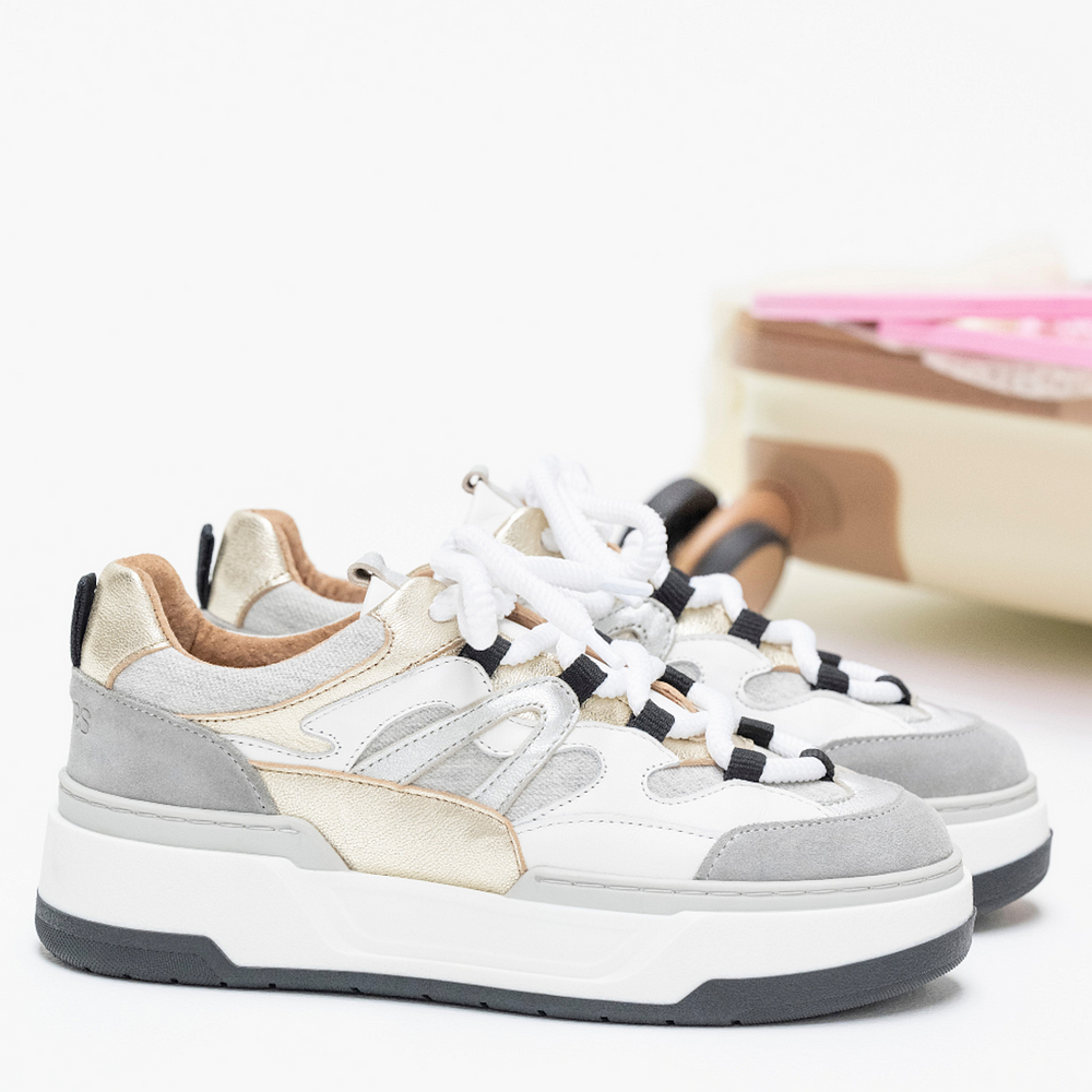 DWRS The label DWRS sneakers WALTON Denim Champagne Grijs