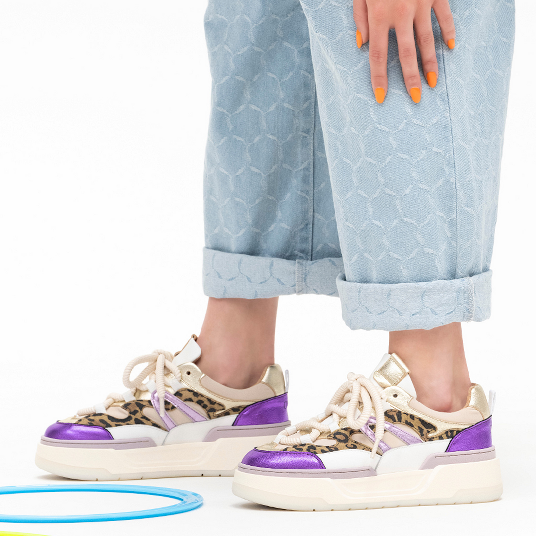 DWRS The label DWRS sneakers WALTON leopard Sand - Purple