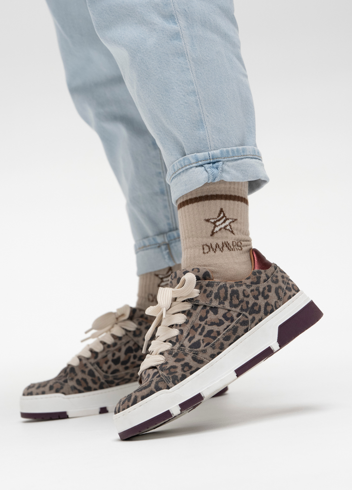 DWRS The label DWRS sneakers WHITBY Brodeaux leopard