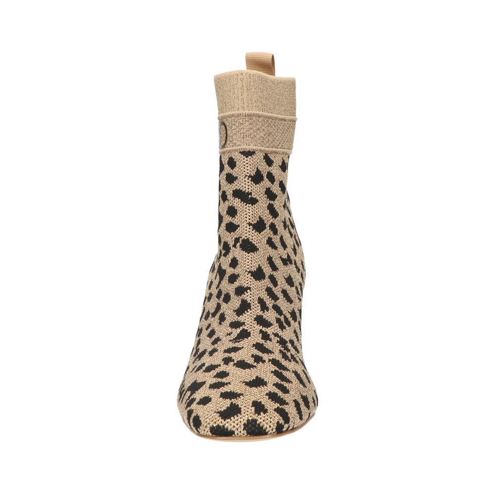 La Strada Enkellaarsjes Beige Glitter Leopard