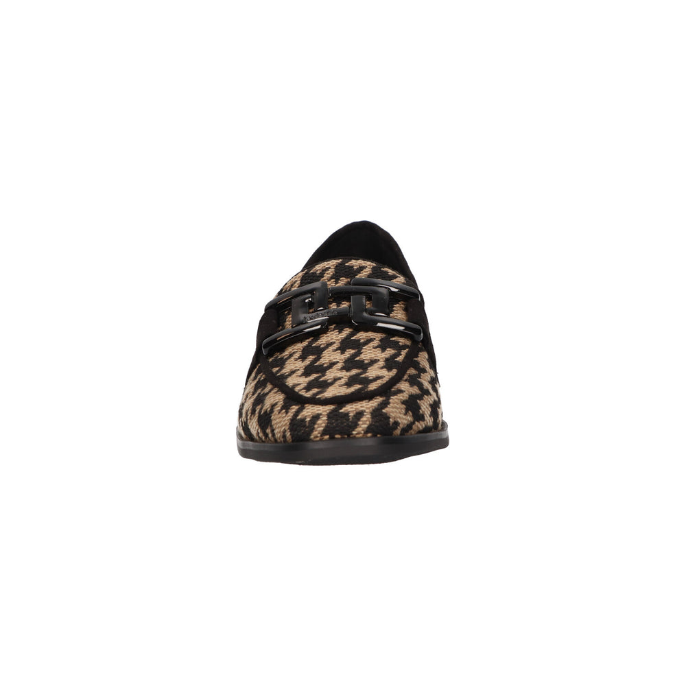 La Strada Loafers Zwart Print Beige Gesp