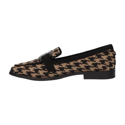 La Strada Loafers Zwart Print Beige Gesp