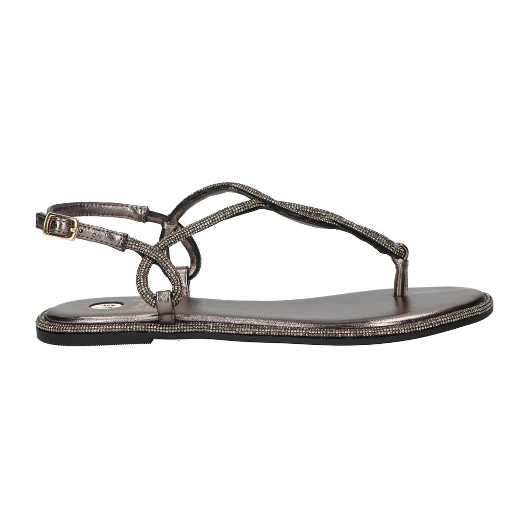 La Strada Sandalen Pewter Steentjes