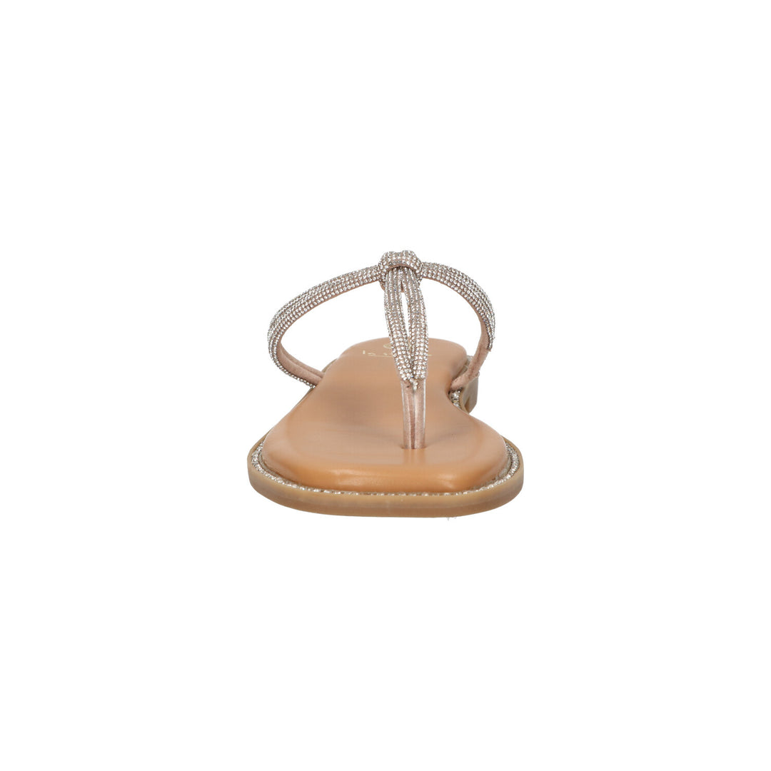 La Strada Slippers Nude Steentjes