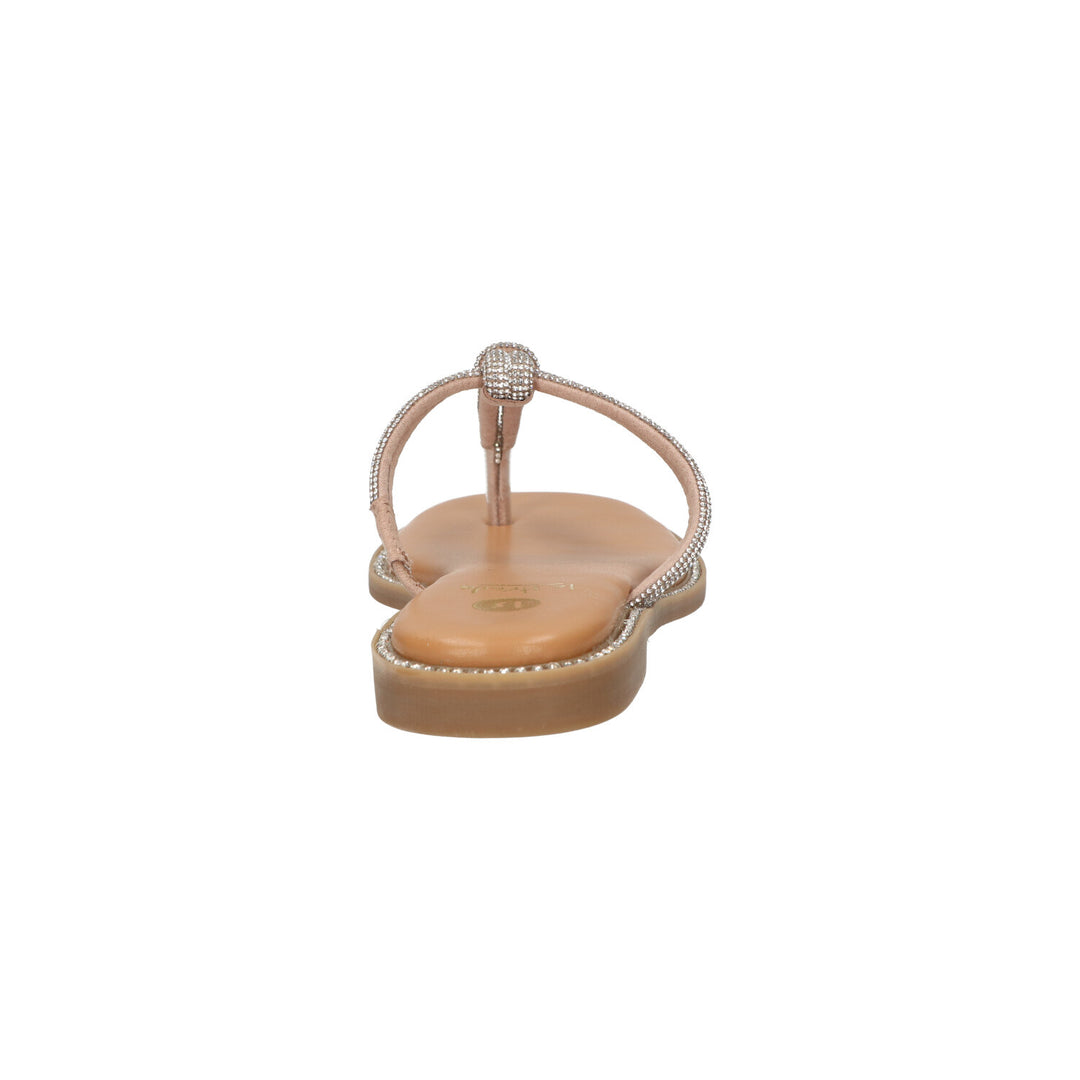 La Strada Slippers Nude Steentjes