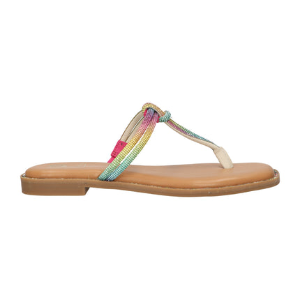 La Strada Slippers Rainbow Steentjes