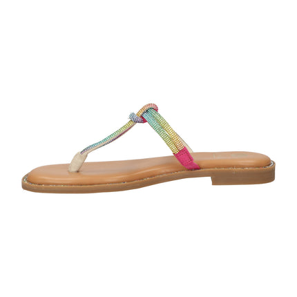 La Strada Slippers Rainbow Steentjes