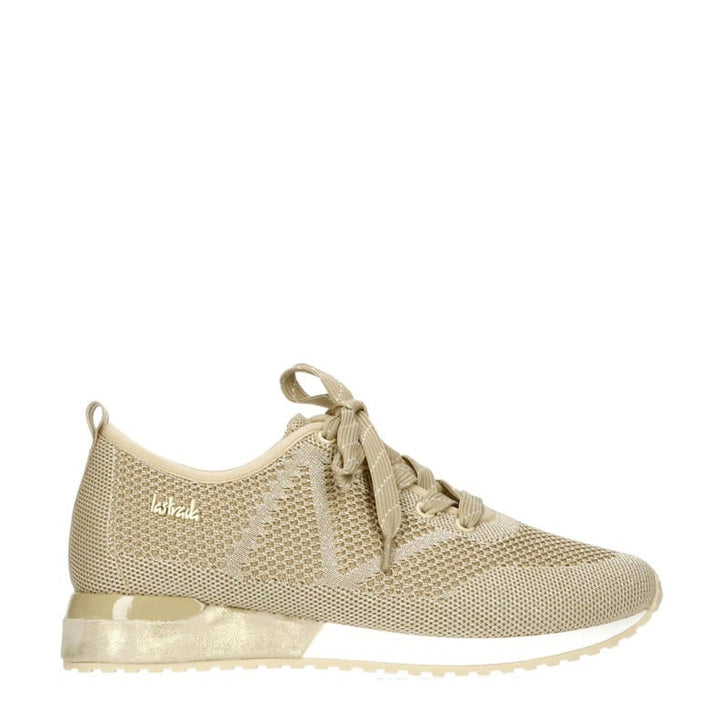 La Strada Sneaker Beige Knitted Silver