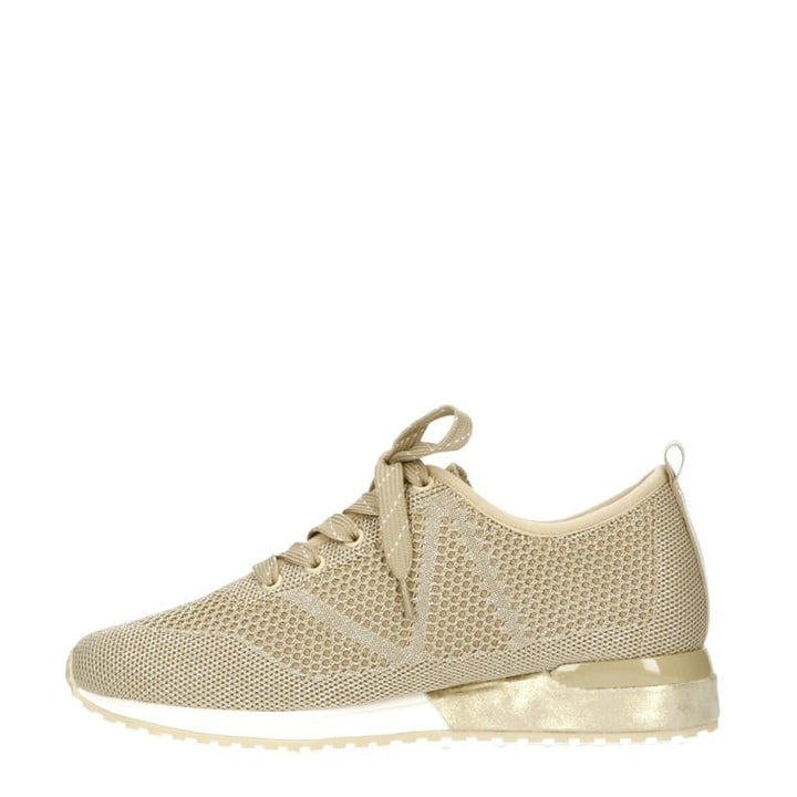La Strada Sneaker Beige Knitted Silver