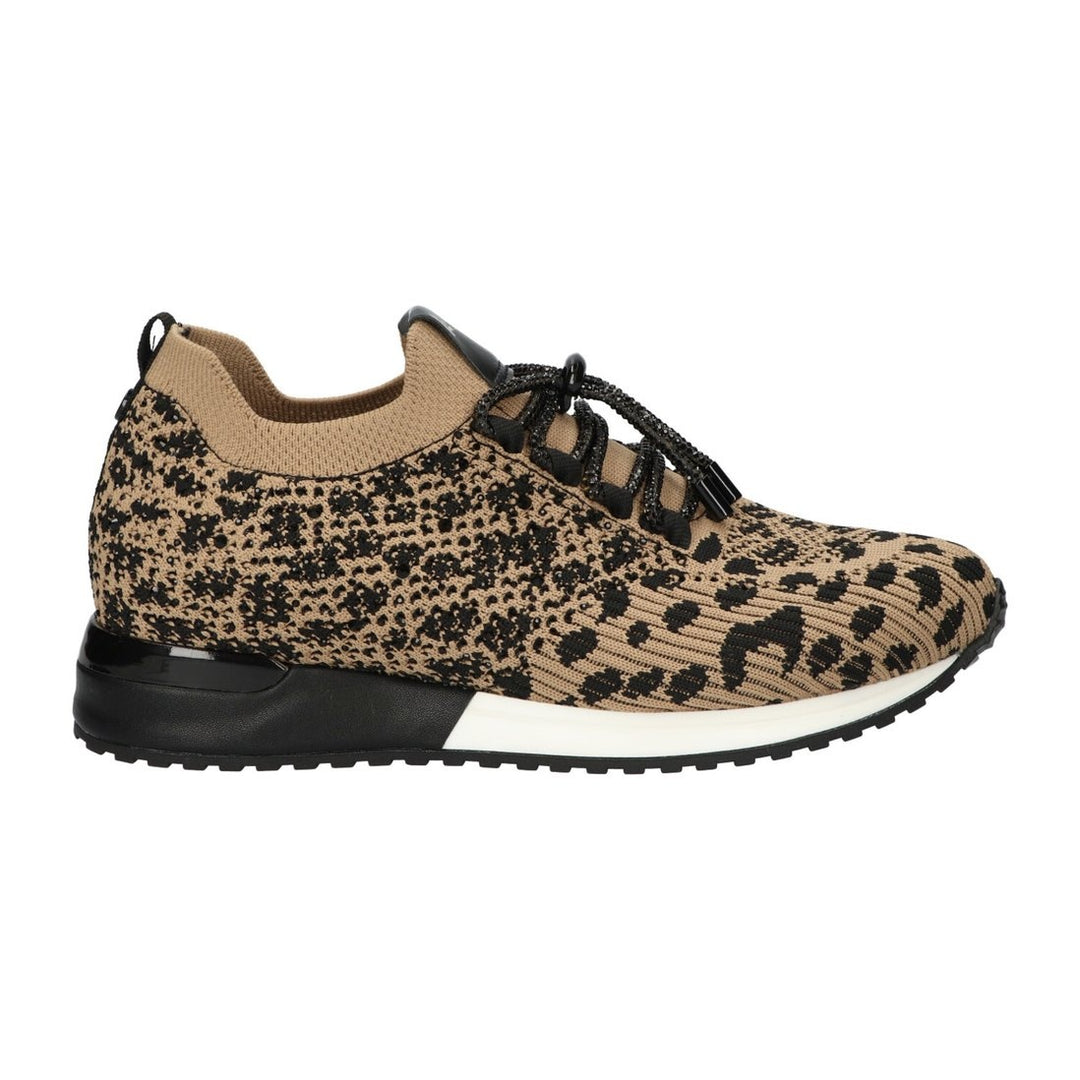 La Strada Sneakers Beige Knitted Leopard Strass