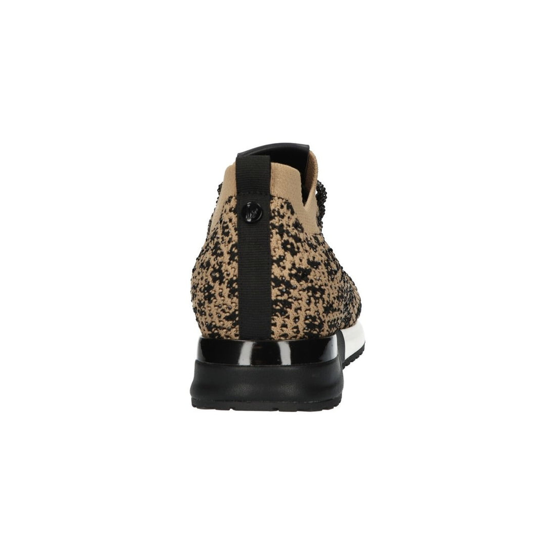 La Strada Sneakers Beige Knitted Leopard Strass