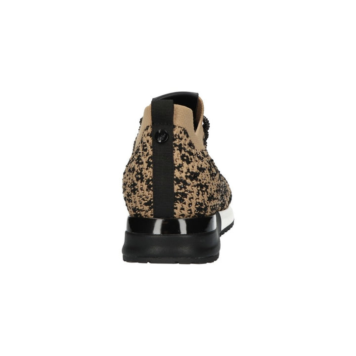 La Strada Sneakers Beige Knitted Leopard Strass