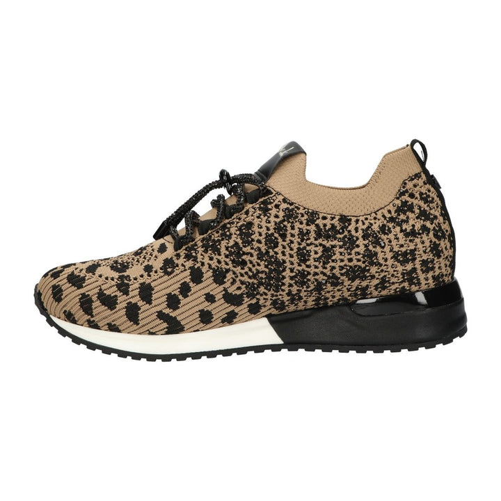 La Strada Sneakers Beige Knitted Leopard Strass