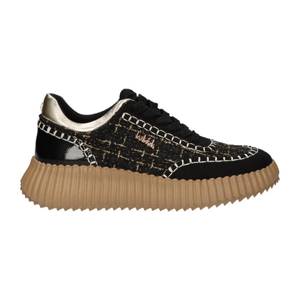 La Strada Sneakers Zwart Canvas Goud