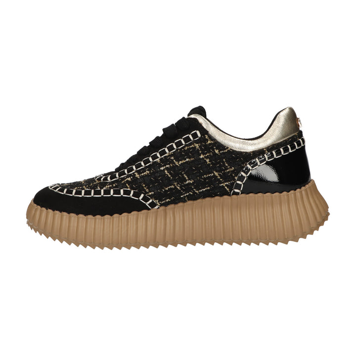 La Strada Sneakers Zwart Canvas Goud
