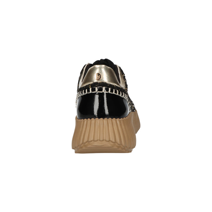 La Strada Sneakers Zwart Canvas Goud
