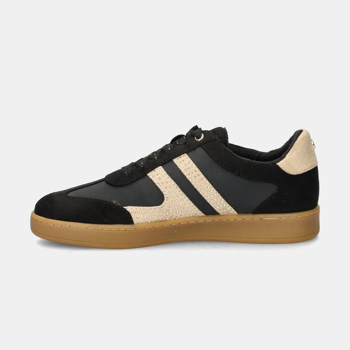 La Strada Sneakers Zwart Samba Beige Strass