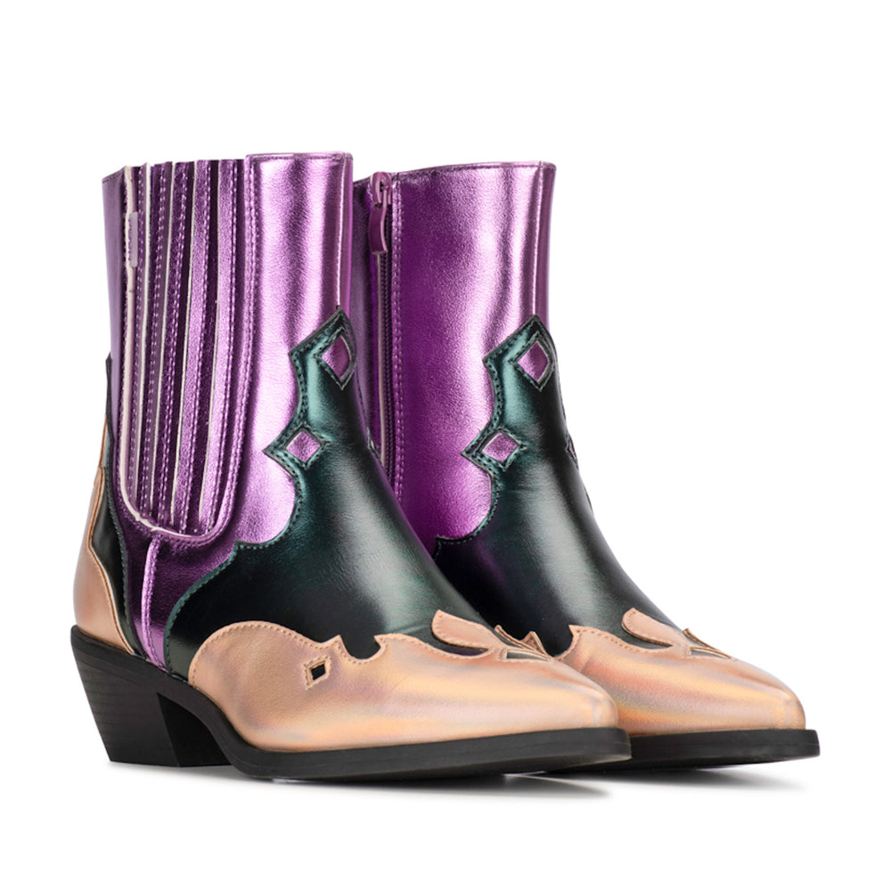 POSH by Poelman Enkel laarzen Roxi Paars Korte Cowboy Boots