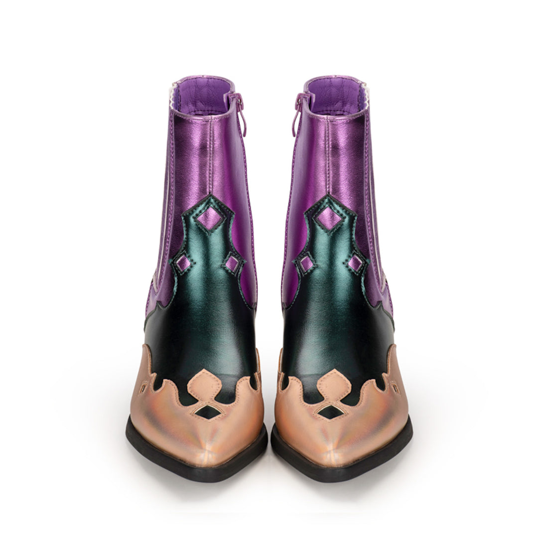 POSH by Poelman Enkel laarzen Roxi Paars Korte Cowboy Boots