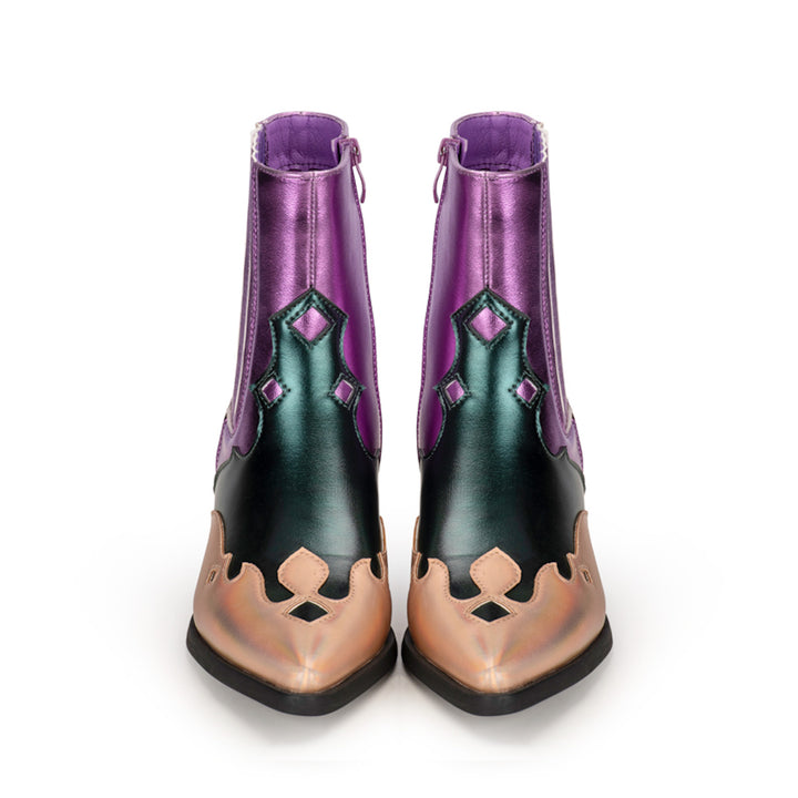 POSH by Poelman Enkel laarzen Roxi Paars Korte Cowboy Boots