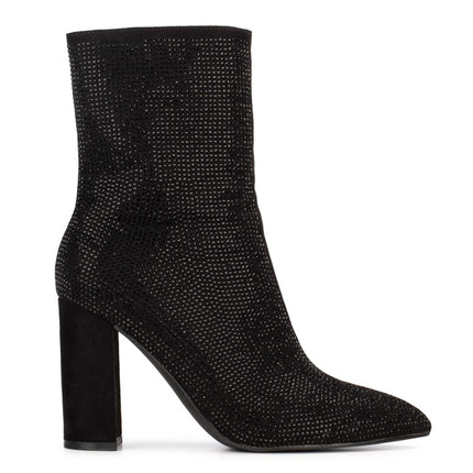 POSH by Poelman Enkellaarsjes Zwart Lauren Rhinestone