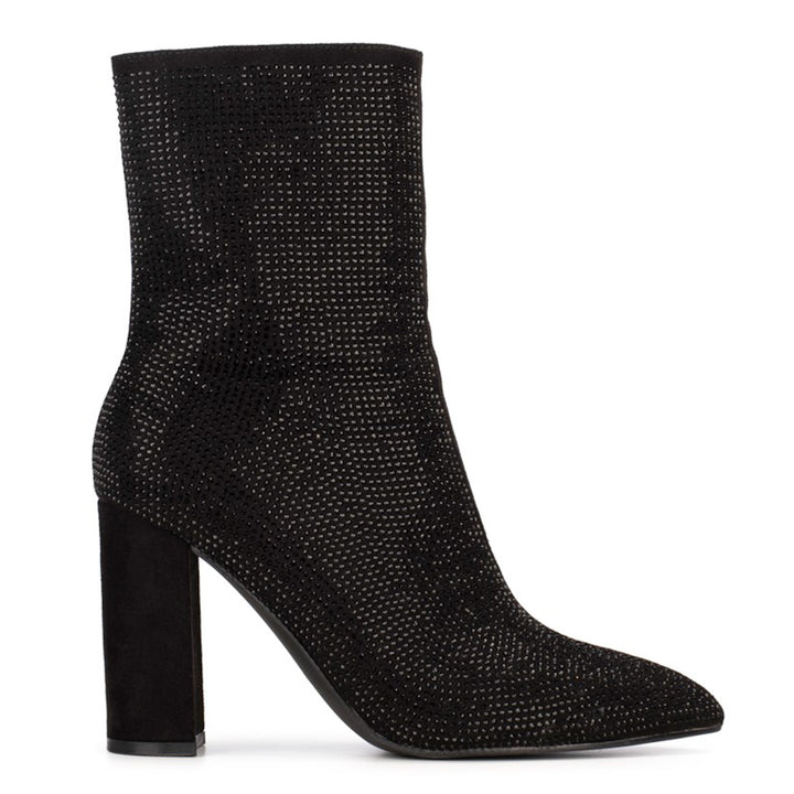 POSH by Poelman Enkellaarsjes Zwart Lauren Rhinestone