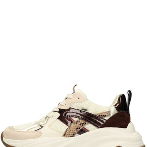 POSH by Poelman Sneakers Bruin GIGI Beige combi
