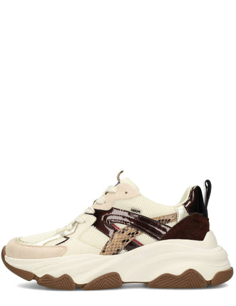 POSH by Poelman Sneakers Bruin GIGI Beige combi