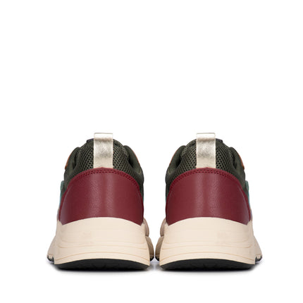 POSH by Poelman Sneakers Groen Carocel Beige Combi