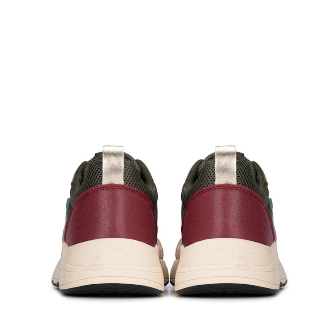 POSH by Poelman Sneakers Groen Carocel Beige Combi