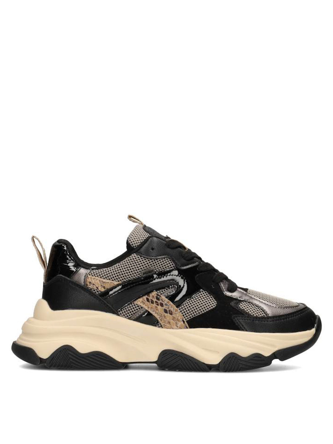 POSH by Poelman Sneakers Zwart GIGI Beige Combi