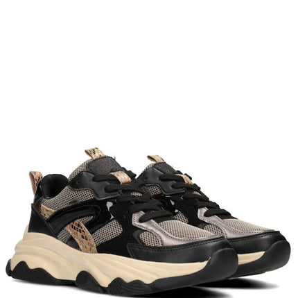 POSH by Poelman Sneakers Zwart GIGI Beige Combi