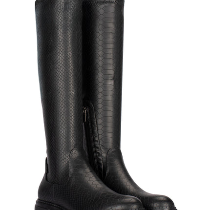 POSH by Poelman Stretch Laarzen Zwart Cybele Boots Print