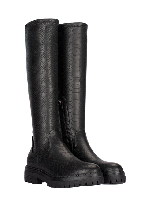 POSH by Poelman Stretch Laarzen Zwart Cybele Boots Print