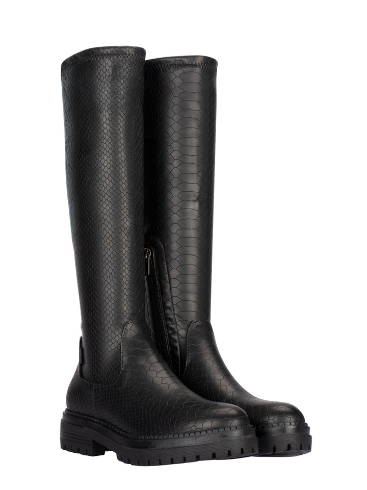 POSH by Poelman Stretch Laarzen Zwart Cybele Boots Print