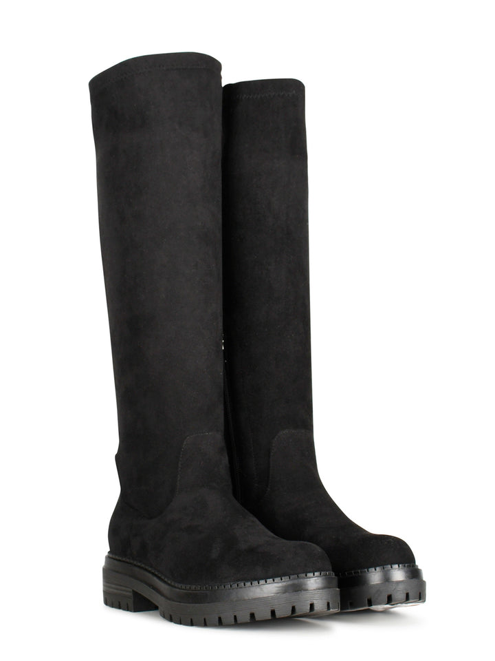 POSH by Poelman Stretch Laarzen Zwart Suedine Cybele Boots