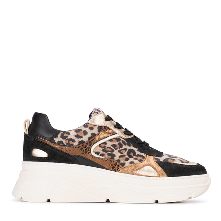 PS Poelman Sneakers Jana Zwart Leopard