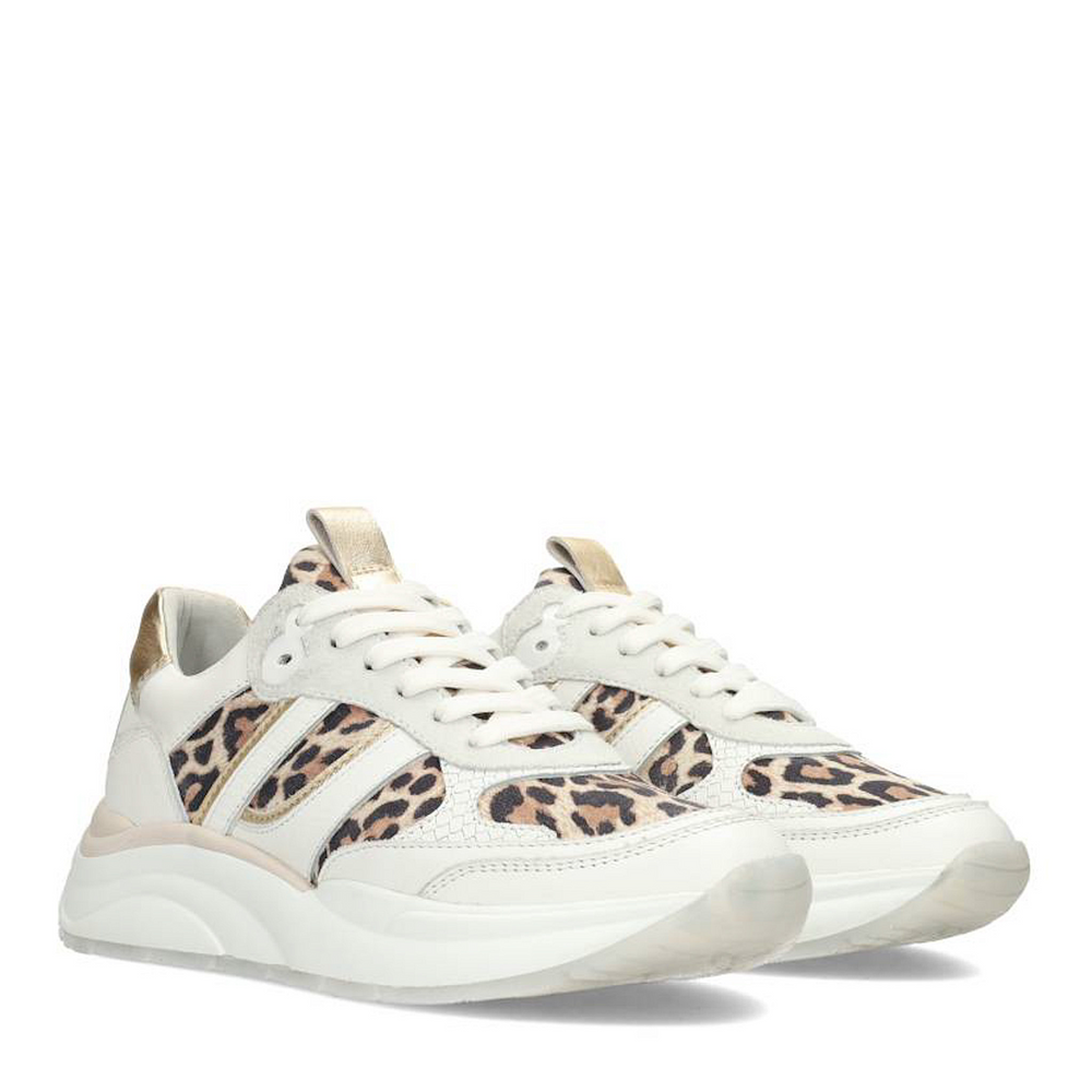 PS Poelman Sneakers Wit Charu Leopard