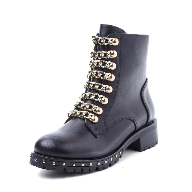 Smile Favorites Biker boots Ketting Zwart Goud
