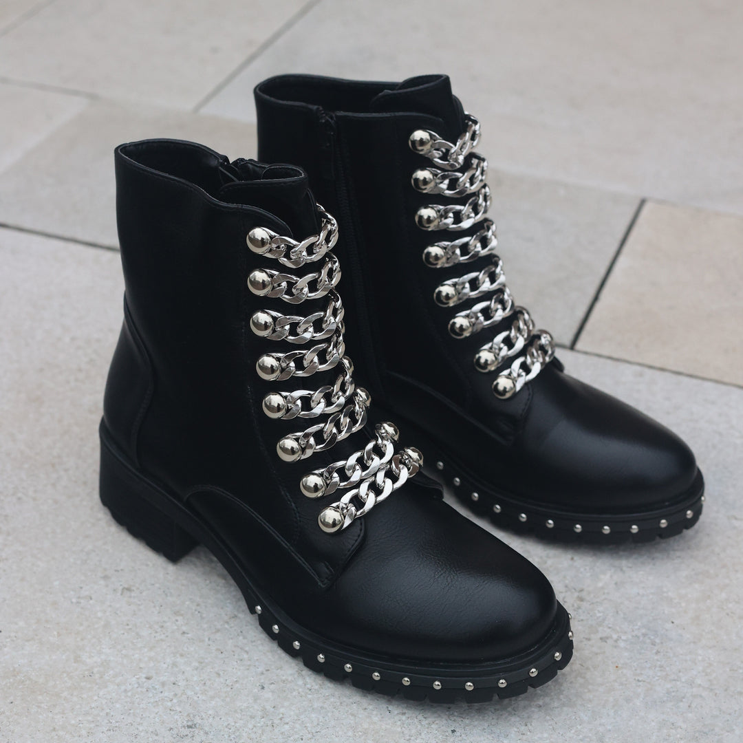 Smile Favorites Biker boots Ketting Zwart Zilver