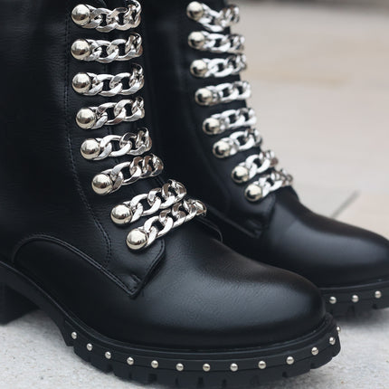 Smile Favorites Biker boots Ketting Zwart Zilver